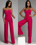 Fashion Tube Top Long Jumpsuit Women Elegant Temperament Tube Top Wide-leg Jumpsuit Women 618-1-Outfit