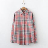 Style Plaid Shirts Women 2021 New Loose Design Blouse Lady Long Sleeve Blouses Cotton Casual Shirt Women Tops
