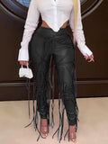 Occassional Leather Fringe High Waist