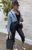 Purple Mermaid Cropped Denim Jean
