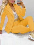 Turndown Collar Professional Blazer and Pants