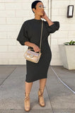 Casual O-Neck Puff Sleeve Long Sweat