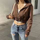 Rockmore Velvet Harajuku Heart Sweatshirt Women Y2K Long Sleeve Jackets Korean Hoodies Thin Crop Top Outfits Vintage Kawaii