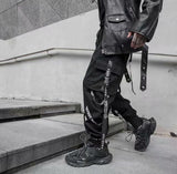 National Fashion Trousers Men's Loose Ribbon Nine Division Of Clothing Men's Korean Version Of Chao Brand Hippy Hallon Leggings-Outfit