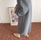 Autumn Sweater Women Dress Winter Long Sleeve Sweaters Knitted Dresses Womens Warm Loose Maxi Oversize Knitting Robe