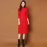 Autumn Dress 2021 New Female Twist Knitted Sweater Skirt Over The Knee Bottom Skirt Autumn And Winter Popular Long