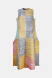 Block Accordion Pleated Sleeveless