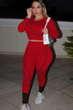 Print Sexy Tight Crop Top and Pants