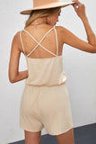 Strap Drawstring Waist Crisscross
