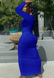 Ribbed Sexy Long Bodycon Dress with Full