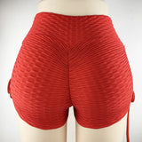 Hip Jacquard Bubble Shorts Bows Leisure Fitness Yoga Shorts-Outfit