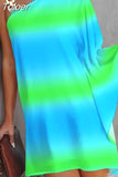 Summer Print Sexy Mini Dress Elegant Irregular Party Gown Women's Fashion One Shoulder Diagonal Neck Print Vintage
