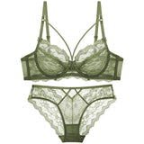 French Pure Lingerie Sexy Lace Bra Set Female Senior Feeling Bra Small Agglomeration Bra Thin
