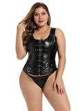 Leather Sexy Gothic Corset and Panty Plus Size Lingerie