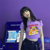 New Round-Neck Letter Printing Fashion Tight Sexy T-Shirt For Girls Short Summer Leak Umbilical