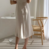 South Korea chic cultivate one's morality show thin square collar leakage clavicle restoring ancient ways collect waist