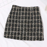 Small Scented Coarse Flowers, Lattice Half-Dress Woman 2022 Autumn And Winter New High-Waisted Thin Ass A-Word Skirt