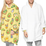 Winter Warm TV Pocket Hooded Blankets Adults Bathrobe Sofa Cozy Blanket Hooded Sweatshirt Plush Coral Fleece