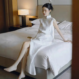 Chinese Cheongsam Improved Young White Certificate Registration Engagement Retro Dress Dress Set Bridal