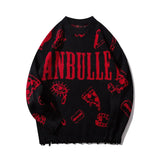 2021 Men Streetwear Hole Knit Sweater Hip Hop Autumn New Pullover Sweater O-Neck Oversize Couple Casual Men's