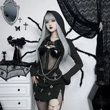 Autumn New Street Fashion Slimming Chain Gilding Fabric With Hats And Long Sleeves-Outfit
