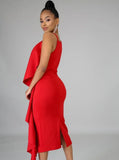 Sleeveless Ruffles Midi Party