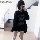 Ropa Mujer Woman Tshirts Long Sleeve Casual Tees Fashion Anime Print Y2k Tops Clothes for Teens Japanese Oversized T-shirt-Outfit