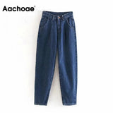 Jeans Women 2021 Loose Casual Harem Pants Boyfriends Mom Jeans Streetwear Denim Pants Pleated Trousers Slouchy