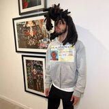 2025 Men's And Women's Hooded Sweatshirt Zipper Graffiti ID Card Print Long-Sleeved Hoodie