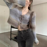 Spice Girls Short Long-Sleeved Sweater With A Small V-Neck Design Bottom Sweater Girl-Outfit