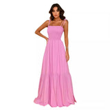 Solid Color High Waist Thin Temperament Retro Swing Skirt Dress Dress Dress Light