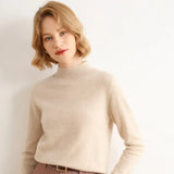 Casual Knitted Sweater Fashion Women Turtleneck Pullover Long Sleeve Jumper Full Femme Winter Clothing Tops Elegant