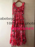 Elegant Women Floral Print Summer Dress Sexy Spaghetti Strap 2022 Sleeveless Backless Maxi Long Beach Holiday