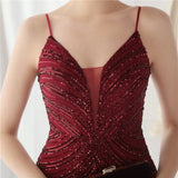 Shining Sequins V Neck Strapless Slim Formal Cocktail Party