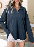 Collar Edgy Autumn And Winter Women's Neutral Style Street Trend Loose Collar Zipper Hat