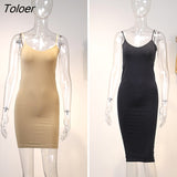 Seamless Nude Slip Dress 2023 Summer Women Adjustable Strap Sexy Vestidos Stretchy Bodycon Slim Midi Dress