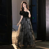 Glid Evening Dress Light Luxury Small Chinese Feng Shui Ink Painting Annual Dress Birthday Host Performance Dress