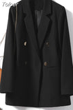 Blazer Women Spring Autumn Elegant Long Sleeve Suit Jacket Casual Office Lady Coat Chic Femme Pants