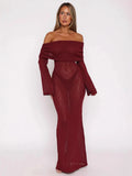 Summer New Solid Fashion Word Long Dress Dress Dress