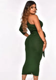 One Shoulder Scrunch Long Party