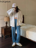 Wide Leg Pants Women Sweatpants Bow Embroidery Casual Pantalon Femme 2023 New Bottoms High Waist Straight Sweet Trousers-Outfit