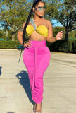 Solid Color Bandeau Bra and Long Skirt Two Piece