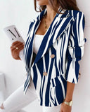 For Women Plaid Jacket Fashion Long Sleeve Double Breasted Printed Blazer Beige Blazer Women Blazer Jacket Office Suit-Outfit