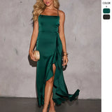 Summer New Style Sexy Temperament Hanging Lotus Leaf Side Open Dress Dress Dress Dress