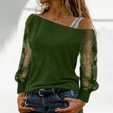 Fashion Woman T shirts Long Sleeve Tee Solid Colour Sexy Off Shoulder Tops Casual Streetwear Vintage Women Clothes