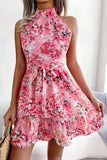 Tie Waist Ruffle Hem A-Line
