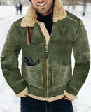New Fur One Men's Coat Thick Lamb Hair Medium Long Imitation Leather Jacket Seven Color Eight