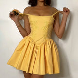 Summer 2024 New Hip Skirt Fashionable Style Lace Features Suspender Fluffy Dress Women-Outfit