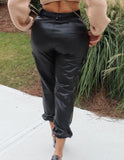 Black Pu Leather Pocket