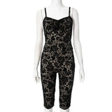 Women's Spring And Summer Sling Lace Creasant Creasant Clenched Waist Tight Five-Pants